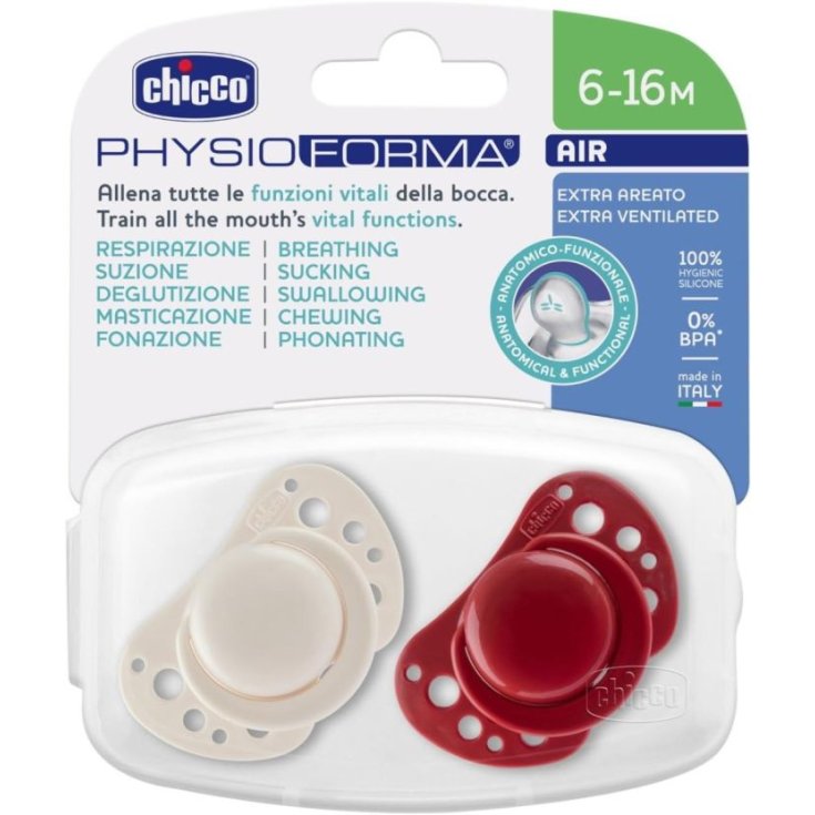 PhysioForma&reg; Air Succhietti Rosa Silicone 6-16 Chicco&reg; 2 Pezzi