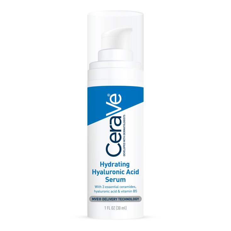 CeraVe Siero Idratante Viso con Acido Ialuronico, Siero Gel Idratante in Crema con 3 Ceramidi Essenziali, 30 ml