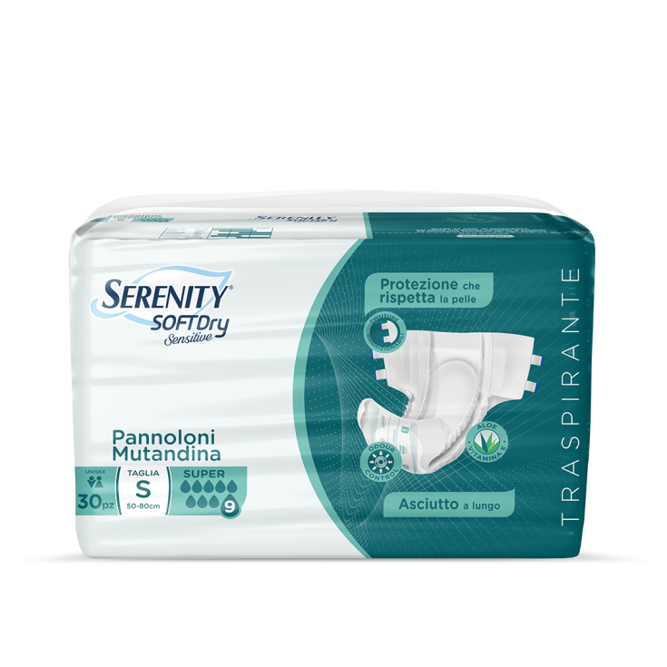 Serenity&reg; SoftDRY Sensitive Pannolone Mutandina S Super 30 Pezzi
