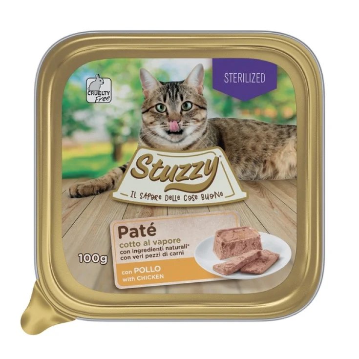 Pat&eacute; Per Gatti Sterilizzati Con Pollo Stuzzy 100g