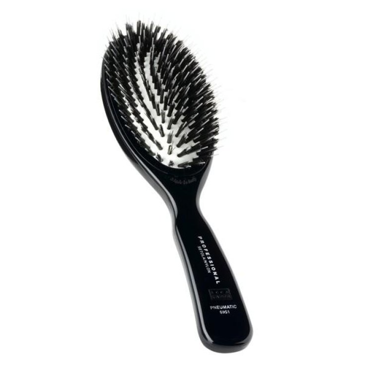 Spazzola Pneumatica&nbsp;Plastificata Nera Cinghiale/Nylon C/N 6951 AKKA KAPPA