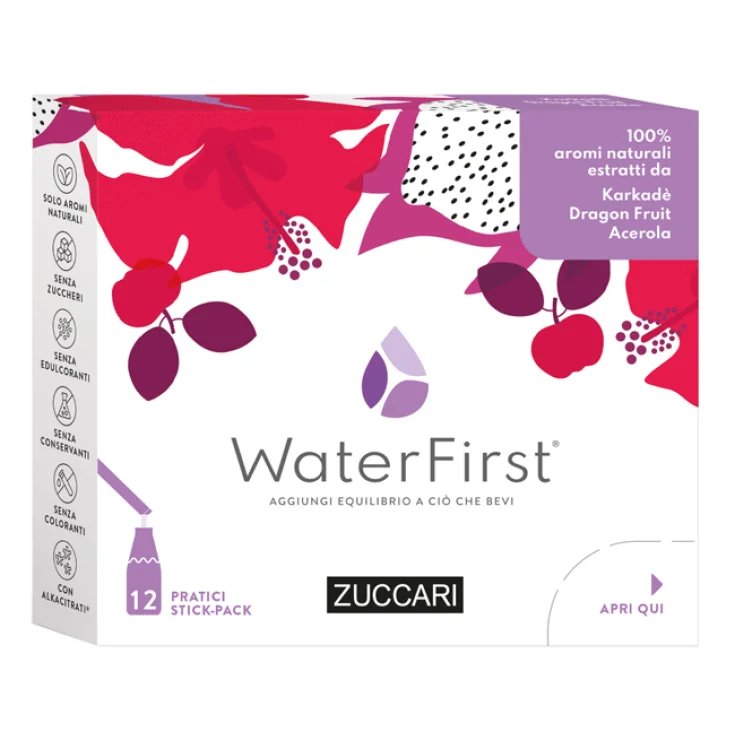 WaterFirst&reg; Karkad&egrave;, Dragon Fruit, Acerola ZUCCARI 12 Stick