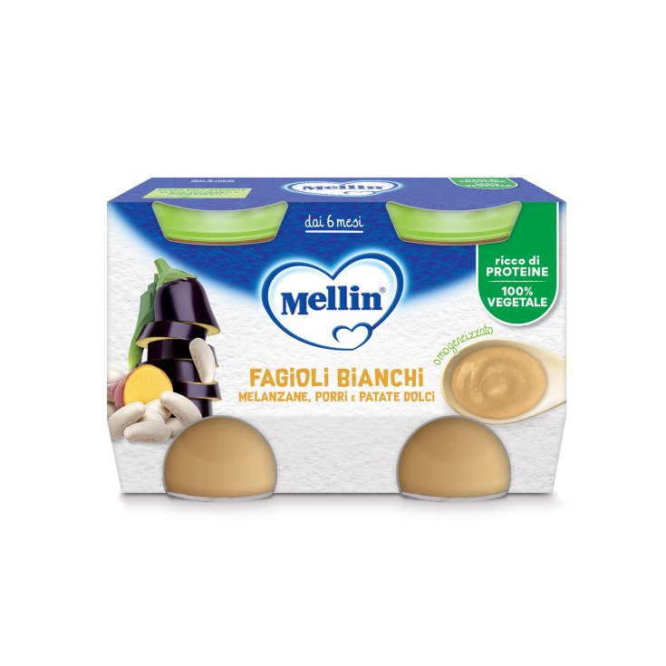 Fagioli Bianchi Con Melanzane Porri E Patate Dolci Mellin 2x130g