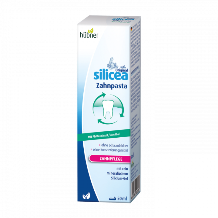 Dentifricio Original Silicea Con Olio&reg; Di Menta Piperita H&uuml;bner 50ml