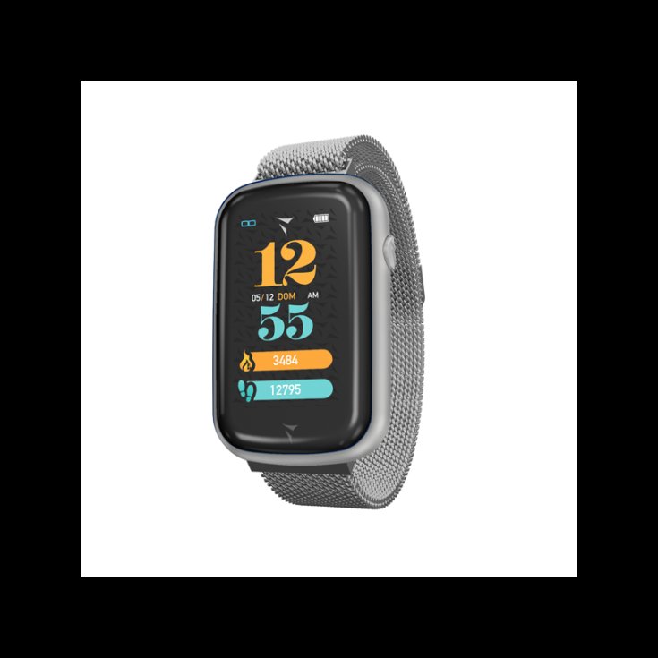 Steps Silver Smartwatch Techmade