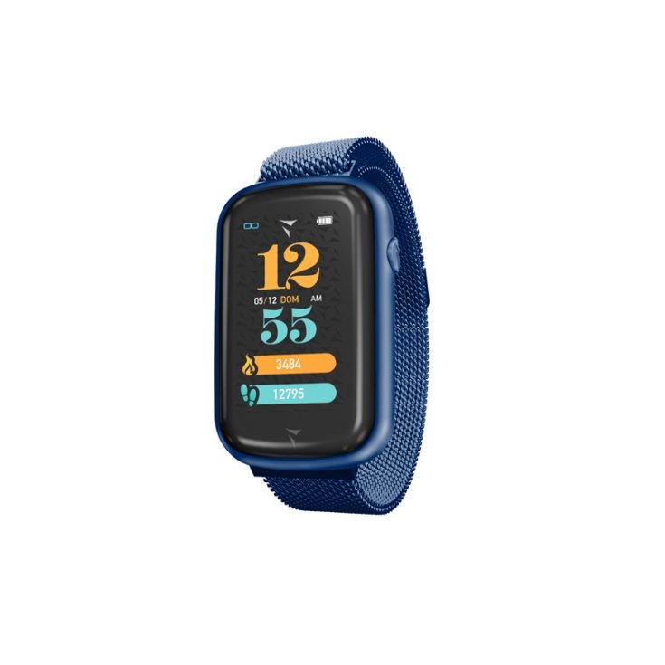Steps Metal Blu Smartwatch Techmade
