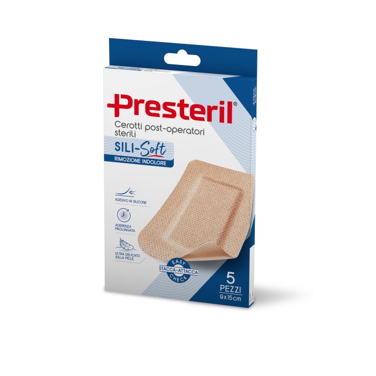 Sili-Soft 9&nbsp;x 15cm Cerotto Post-Operatorio Presteril 5 Pezzi