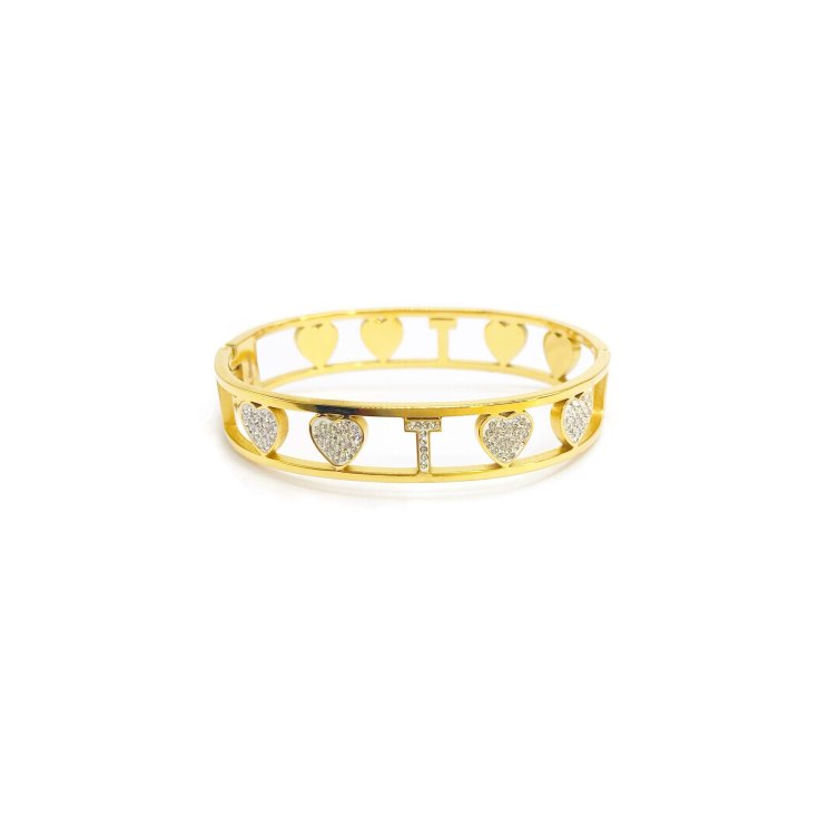 Bracciale&nbsp;Lettera T&nbsp;Rigido Oro Linea ABC MyLovly