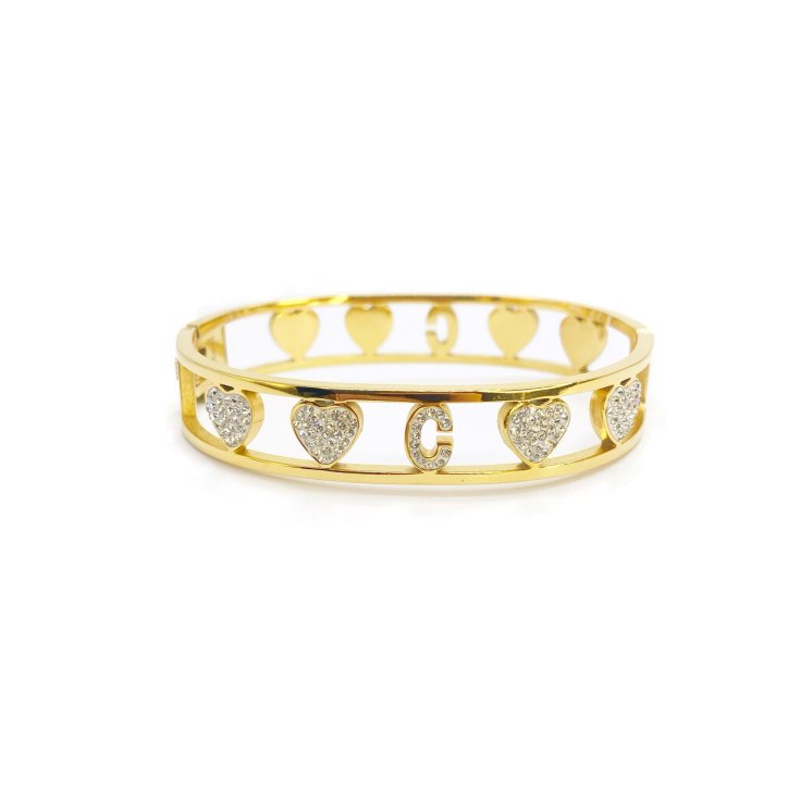 Bracciale&nbsp;Lettera C&nbsp;Rigido Oro Linea ABC MyLovly