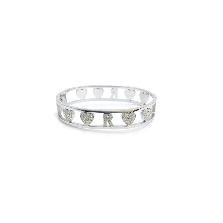 Bracciale&nbsp;Lettera R Rigido Argento Linea ABC MyLovly