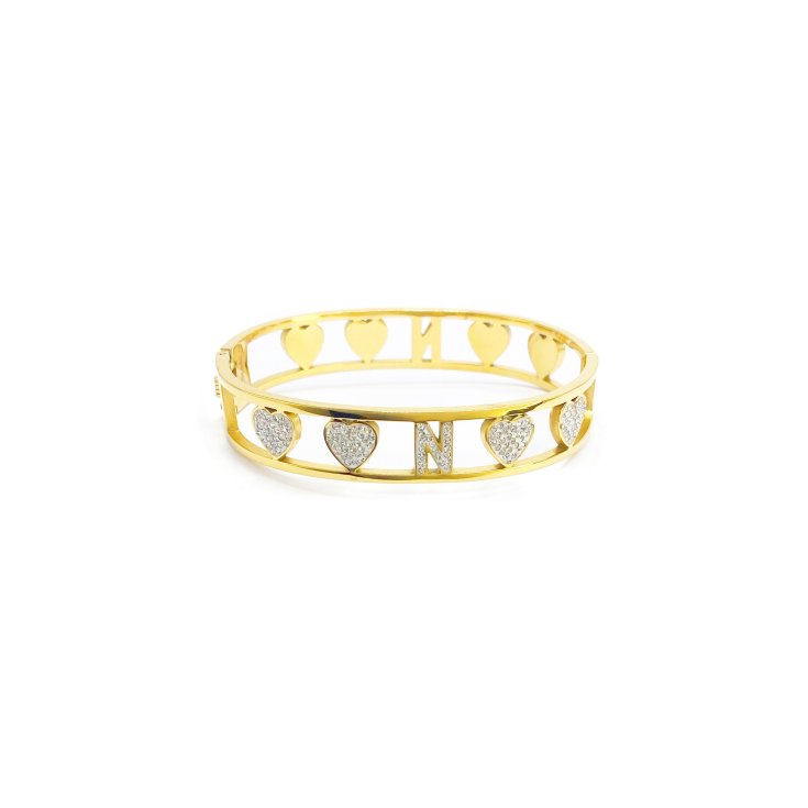 Bracciale&nbsp;Lettera N Rigido Oro Linea ABC MyLovly