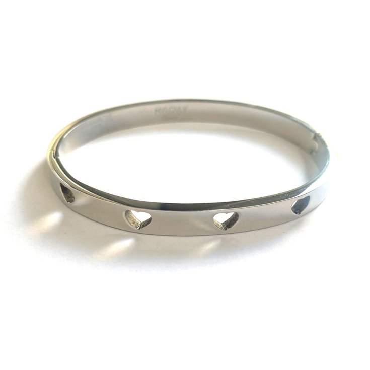 Bracciale Rigido Cuori Vuoti&nbsp;Argento Collezione Sisters MyLovly