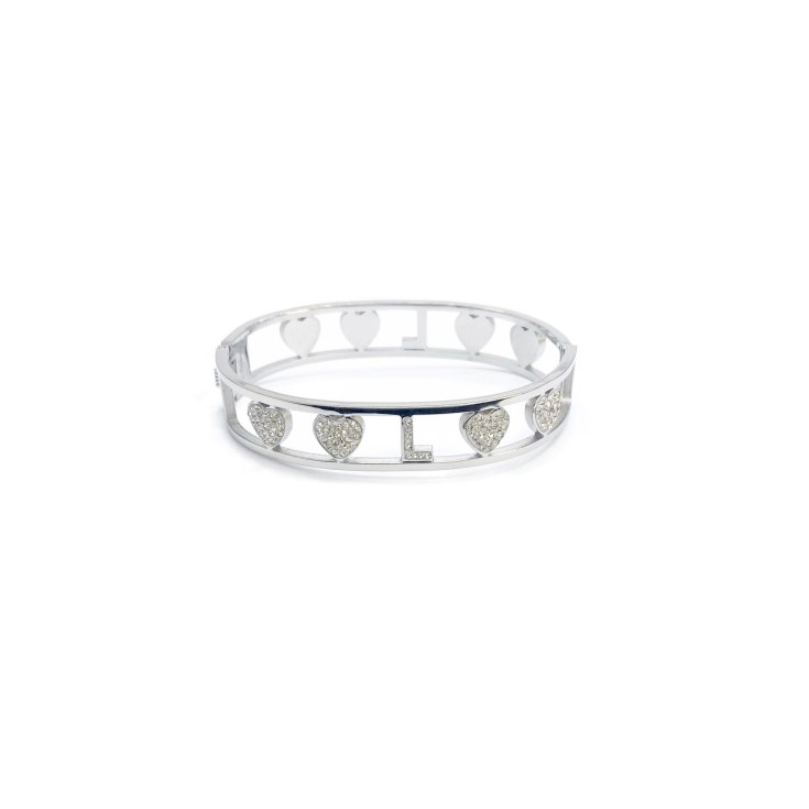 Bracciale&nbsp;Lettera L&nbsp;Rigido Argento Linea ABC MyLovly