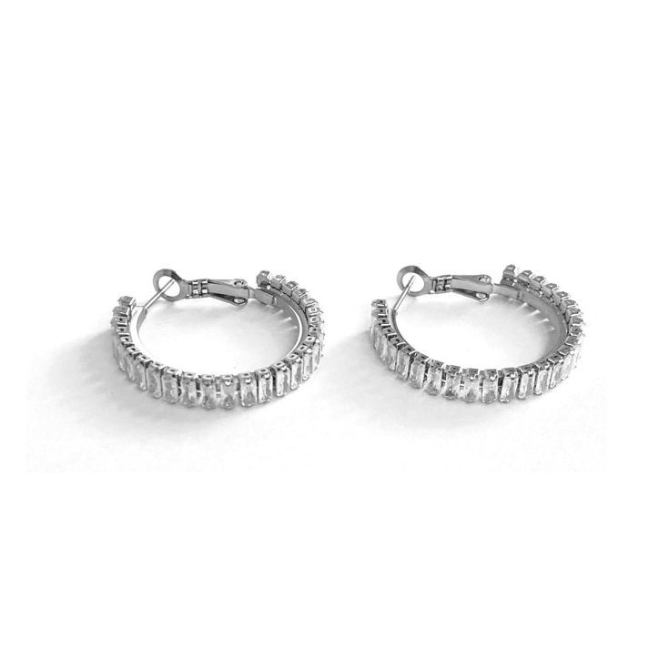 Orecchini Baguette Bianco Argento&nbsp;MyLovly