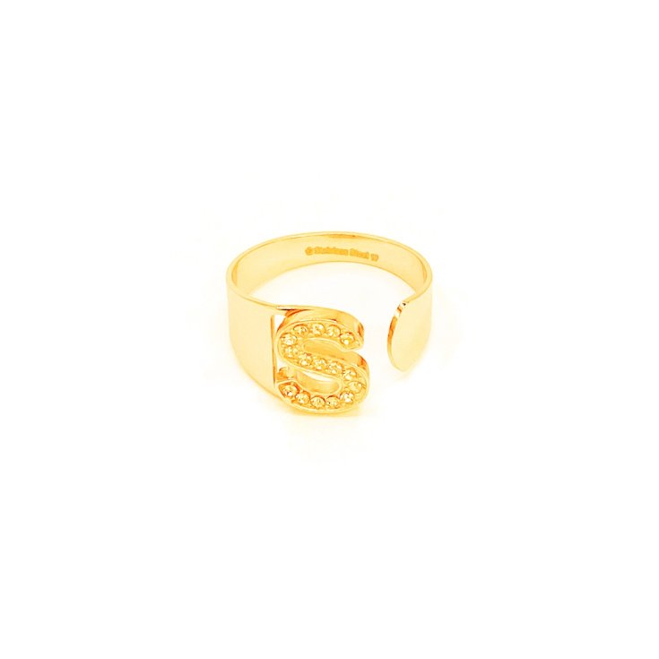 Anello Lettera S Oro&nbsp;Strass Linea ABC MyLovly