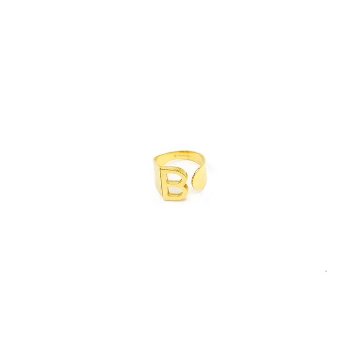 Anello Lettera B&nbsp;Oro Strass Linea ABC MyLovly