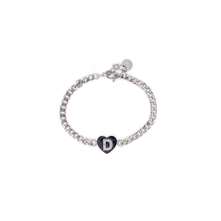 Bracciale&nbsp;Lettera D&nbsp;Catena Argento Linea ABC MyLovly