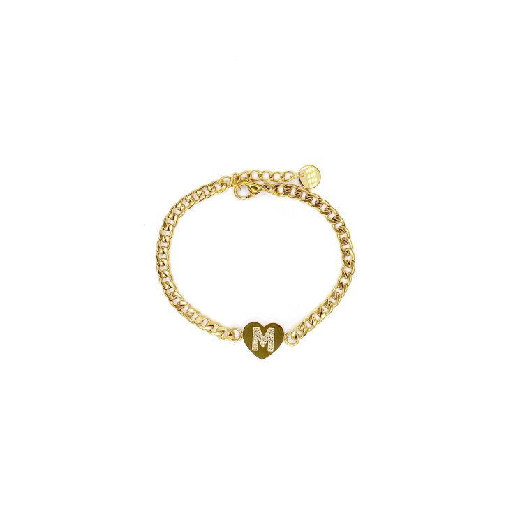 Bracciale&nbsp;Lettera M&nbsp;Catena Oro Linea ABC MyLovly