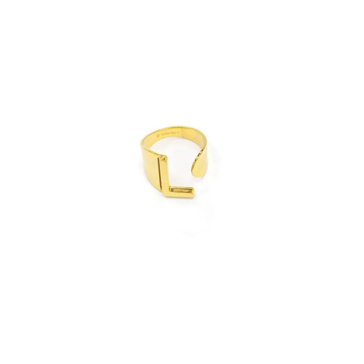 Anello Lettera L Oro&nbsp;Strass Linea ABC MyLovly