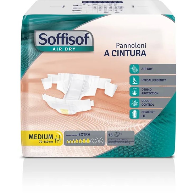 Pannolone a&nbsp;Cintura Extra Tg.M&nbsp;Soffisof Air Dry 15 Pezzi