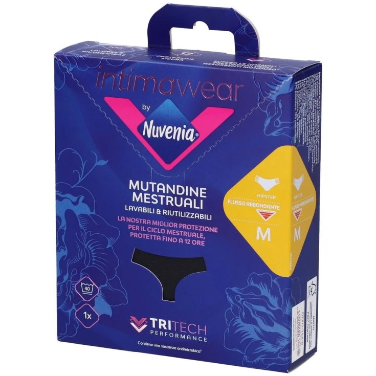 Mutandine Mestruali Flusso Abbondante Nero Tg.M Nuvenia