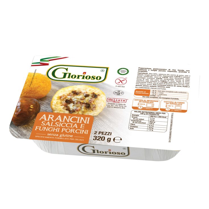 Arancini Salsiccia/Funghi Porcini Surgelati Glorioso&reg; 320g
