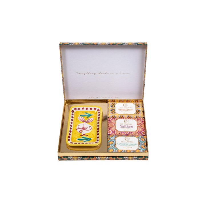 Orange Gift Box  Blu Costiera 3 Saponi