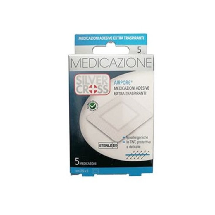 Medicazione Airpore 7,5&nbsp;x 5cm&nbsp;Silver Cross 5 Pezzi