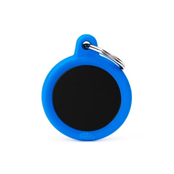 Hushtag Medaglietta Per Cani E Gatti Alluminio Nero/Gomma Blu myfamily
