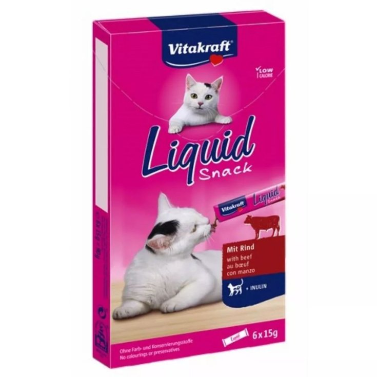 Liquid Snack Con Beef Per Gatti Vitakraft 6x15g