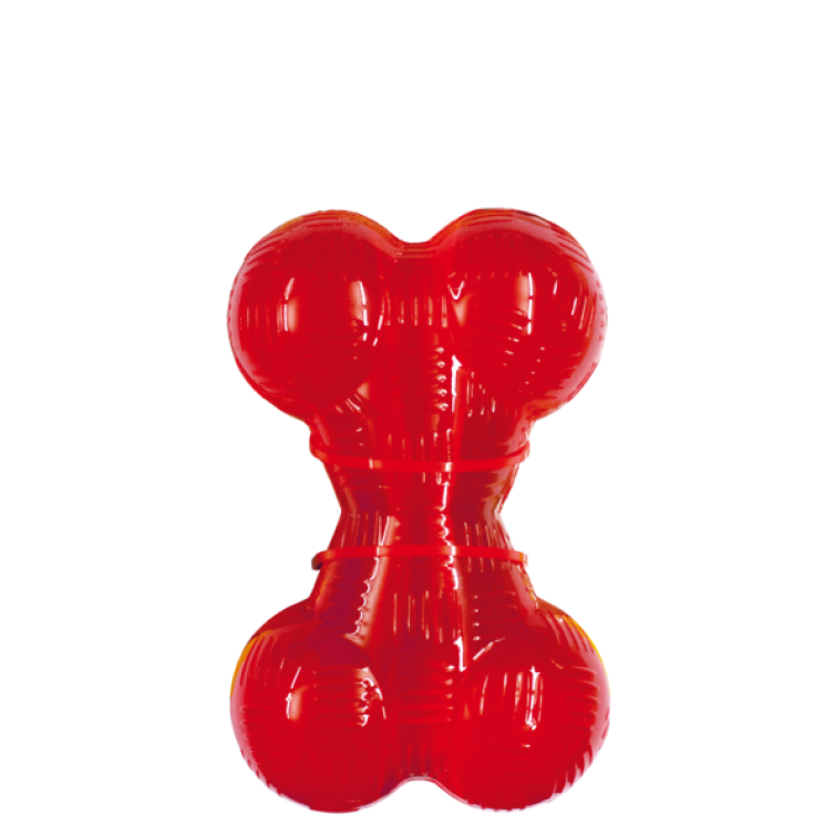 Gimdog Playstrong Gomma Osso 4" Rosso Gimborn 1 Pezzo