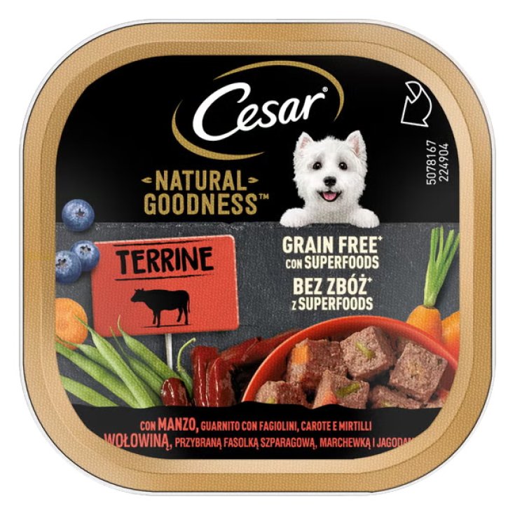 Natural Goodness Manzo Fagiolini Carote e Mirtilli Cesar&reg; 100g