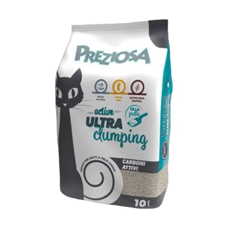 Lettiera Active Ultra Clumping con Carbone Attivo Preziosa 10 Litri