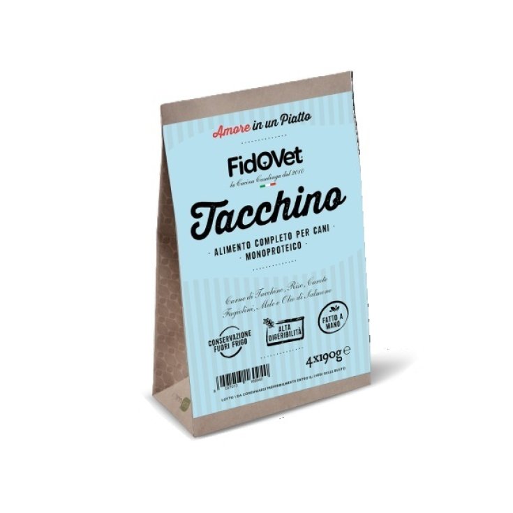 Men&ugrave; Fresco Adult Tacchino FidoVet 4x190g