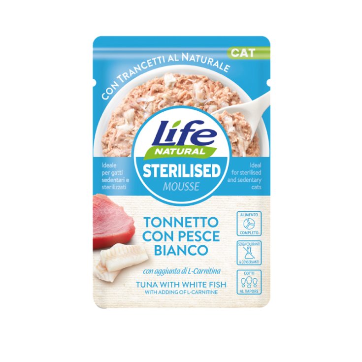 Mousse Sterilised Tonnetto con Pesce Bianco Life Cat Natural 70g