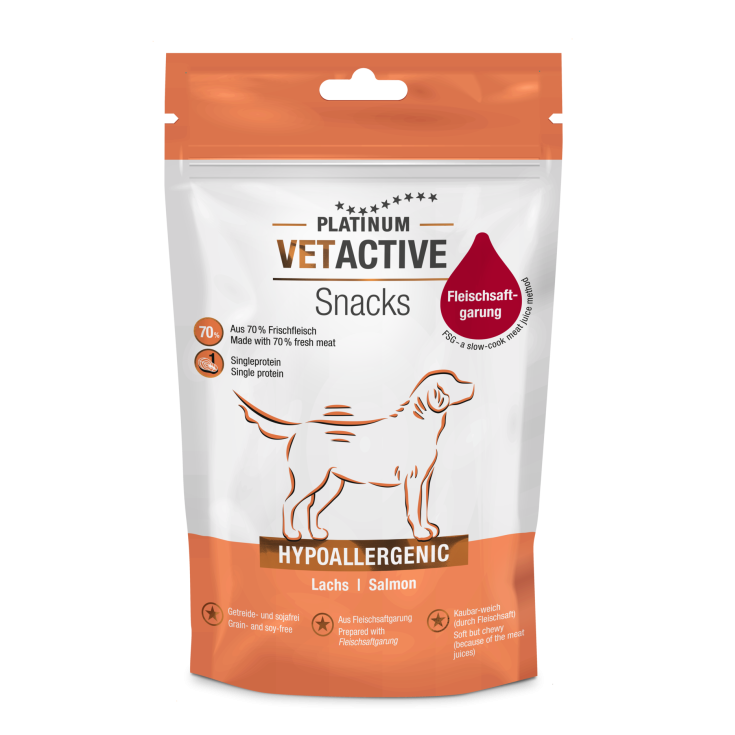 Snack Hypoallergenic Salmon Platinum Vetactive 200g
