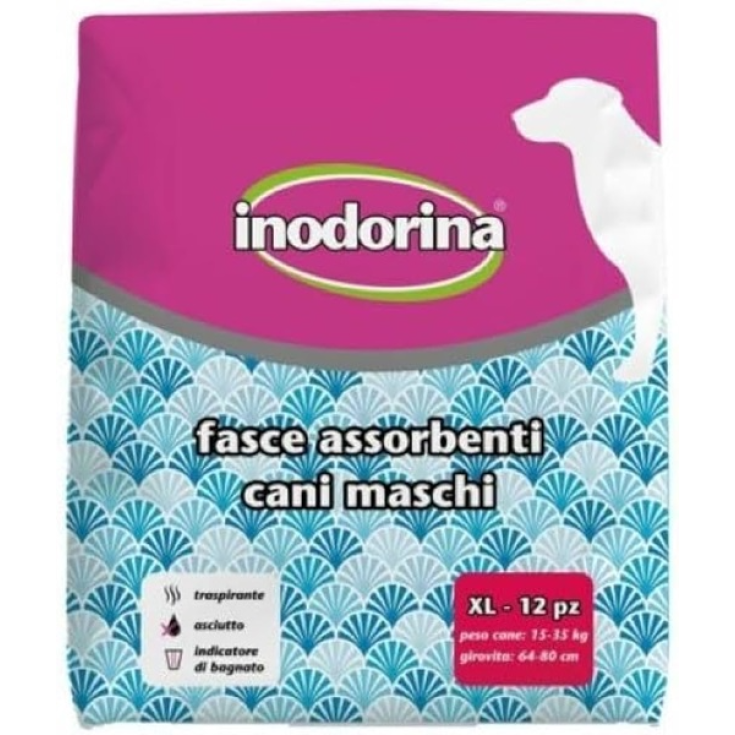 Fasce Assorbenti Cani Maschi&nbsp;XL&nbsp;Inodorina&reg; 12 Pezzi