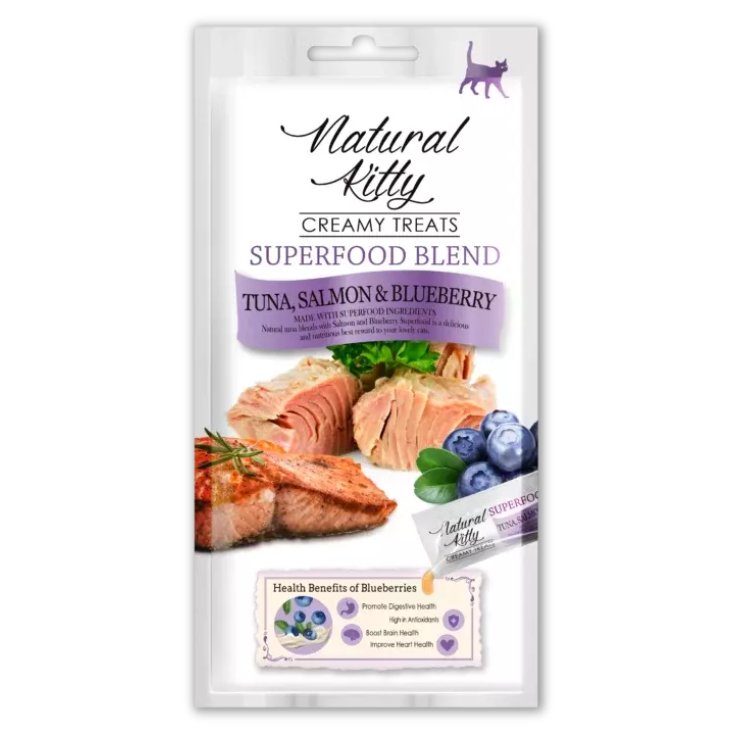 Creamy Treats Tonno Salmone E Mirtillo Natural Kitty 4x12g