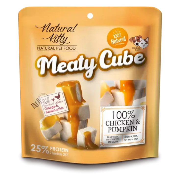Meaty Cube 100% Pollo Con Zucca Natural Kitty 60g