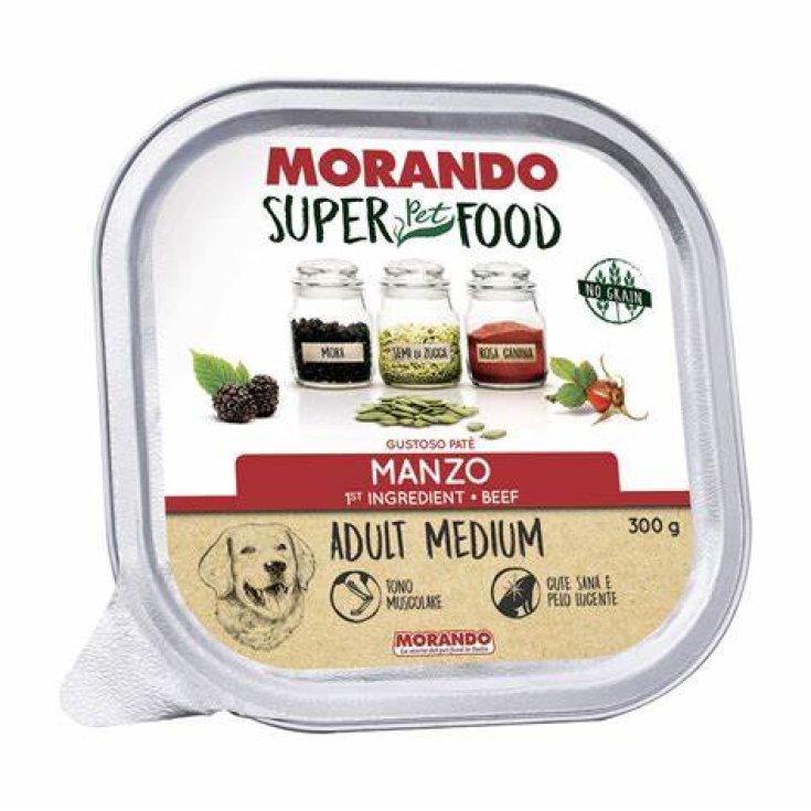 Pat&eacute; Manzo Adult Medium Morando Superfood 300g