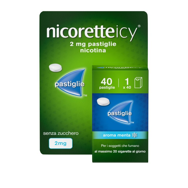 NicorettiIcy 2mg Pastiglie di Nicotina 40 Pezzi