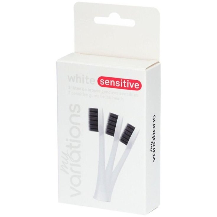 Testine Sensitive Bianco Spazzolino Sonico My Variations 3 Pezzi