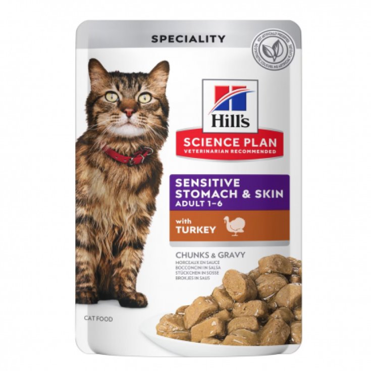 Hill's Cat Adult Sensitive Stomach&Skin BUSTE - Tacchino 85g
