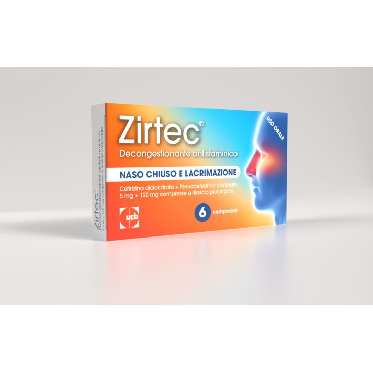Zirtec Decongestionante Antistaminico 6 Compresse Rilascio Prolungato