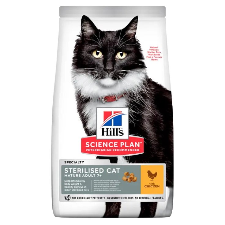Hill's Science Plan Adult 7+ Sterilised Alimento Gatti con Pollo, 300g