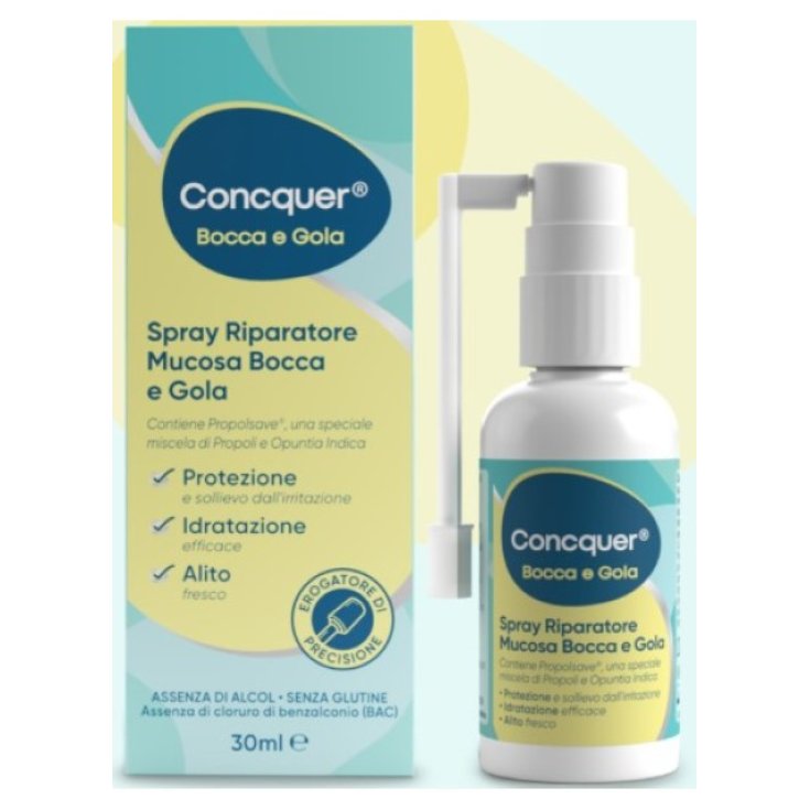 Conquer Bocca Gola Spray Riparatore Mucosa, 30 ml