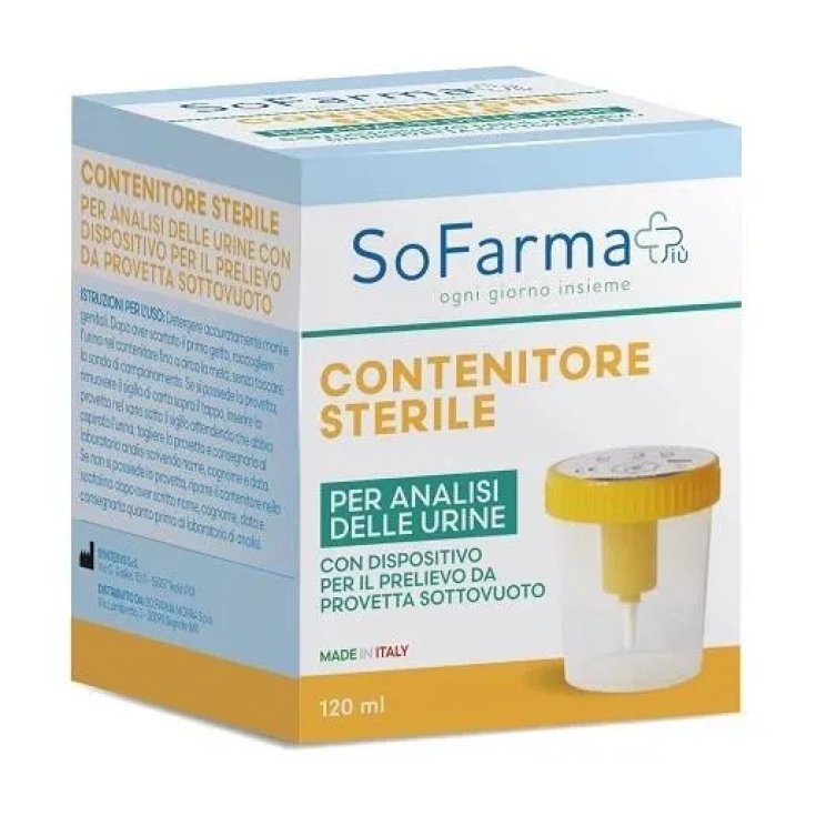 SoFarma Contenitore Sterile per Analisi Urine con Provetta, 120ml