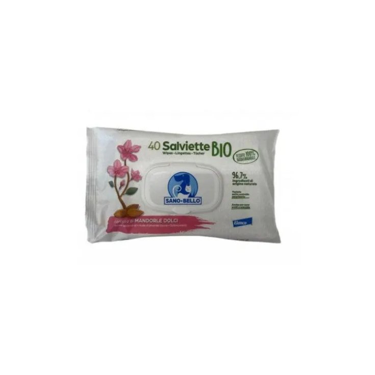 Elanco Salviettine Detergenti Bio Olio Mandorle Dolci, 40 Pz