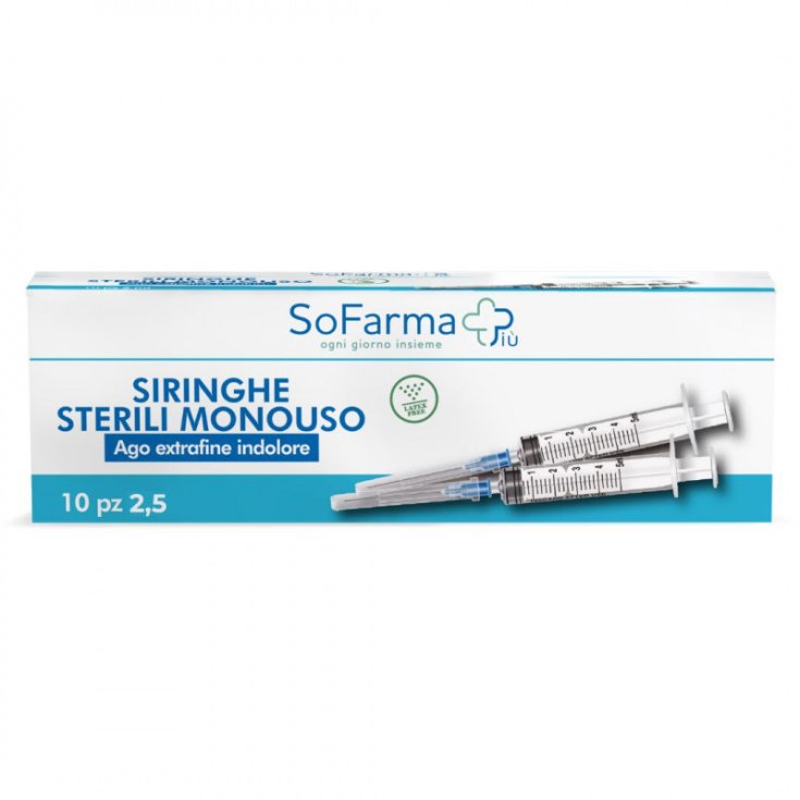 Sofarmapiu' Siringa Sterile 2,5ml Gauge 23, 10 Pezzi
