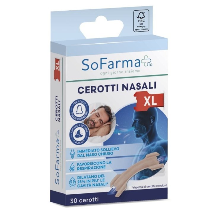 Sofarmapi&ugrave; Cerotto Nasale Extra Large 6,7x2 cm, 30 Pezzi